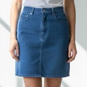 Abercrombie & Fitch washed out blue jean mini skirt, snap & zipper closure, 4